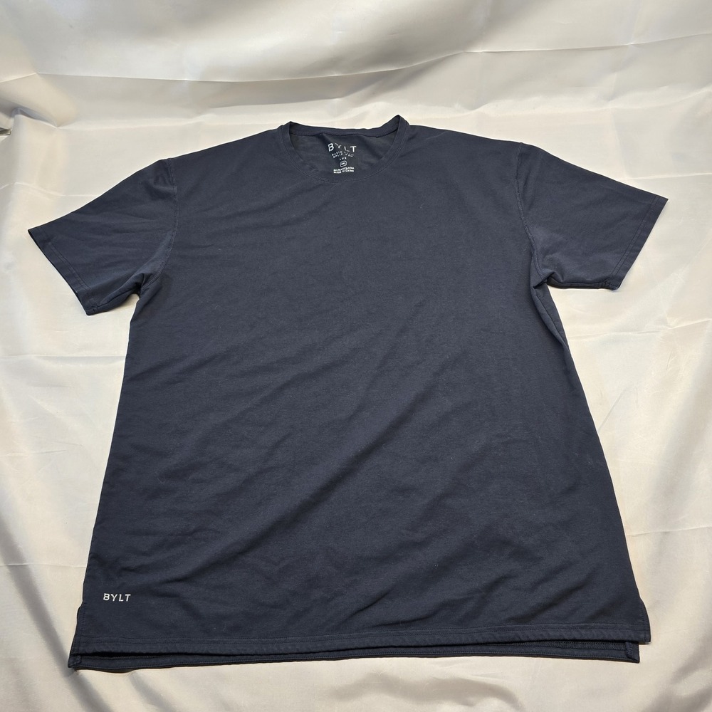 bylt‎ basic crew split hem T Shirt Men XXL Black